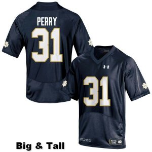 Notre Dame Fighting Irish Men's Spencer Perry #31 Navy Blue Under Armour Authentic Stitched Big & Tall College NCAA Football Jersey NJA8099ZH